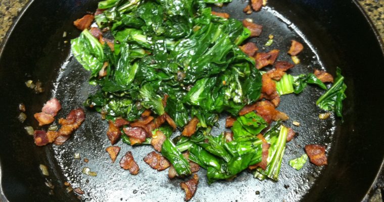 Bok Choy with Bacon and Onions