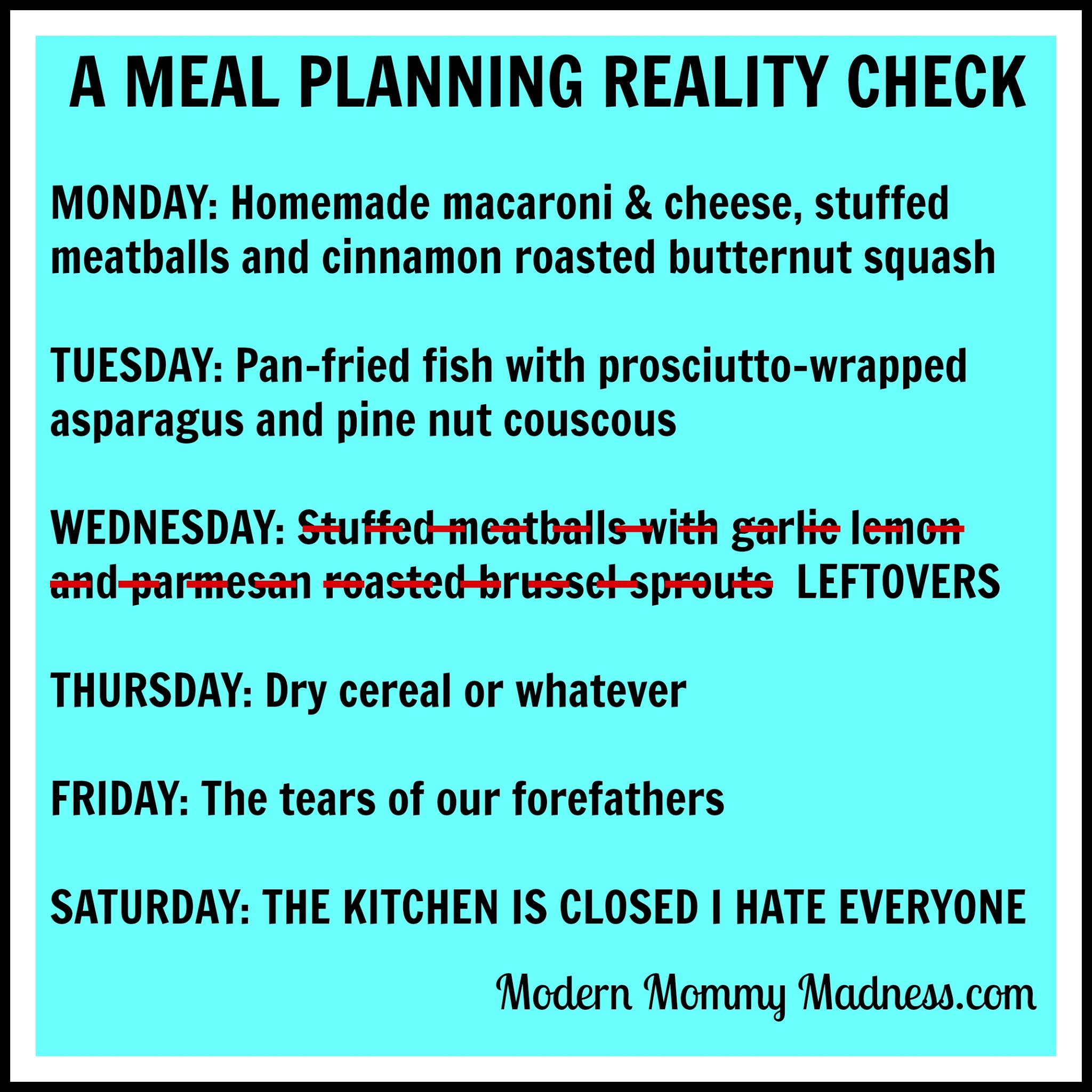 Three Simple Rules for Menu Planning